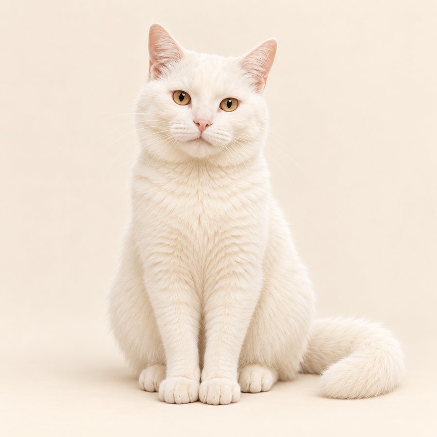 Mayo, a white cat